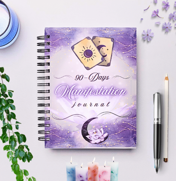 90-Day Manifestation Journal – Law of Attraction | Morning & Evening Ritual | Vision Board, Affirmations & Gratitude Planner